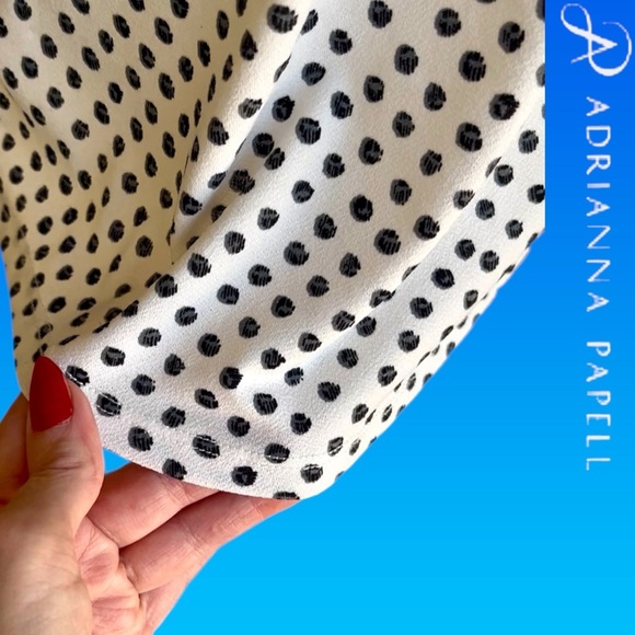 Black and White Ruffled Relaxed Blouse - Picture 7 of 11